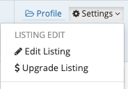 How To > Settings > Upgrade Listing