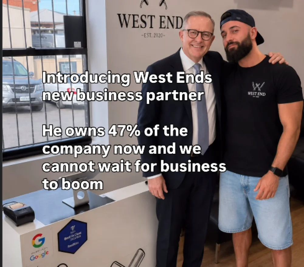 “Thanks to My New Partner” The Meme Becoming Australian Business Owners Message to Albanese