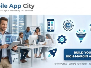 Mobile App Digital Agency Booming Industry. Online, Work From Home, Passive Income