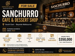 San Churro Café & Dessert Franchise for Sale | Prime Bayside Location in Frankston