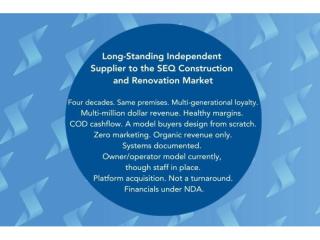 Long-Established, Cash-Generative Specialist Retail & Trade Business