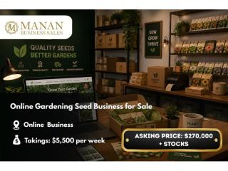 Online Gardening Seed Business for Sale